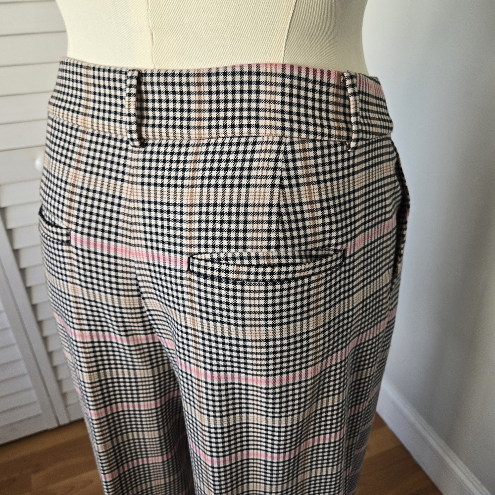 LOFT Plaid Wide-Leg Trousers with Pink Accent - Picture 9 of 16